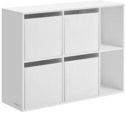 Brius Etajera 6 compartimente 4 sertare textile pal mdf, 27x83x92 cm, montaj fara scule, alb (EZ-LBC196W01) Comoda
