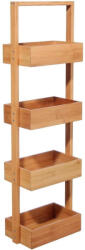Brius Etajera bambus depozitare eficienta, 4 rafturi, 35x33x144 cm, organizare verticala, natur (JJ-216716020)