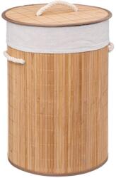 Brius Cos rufe rotund bambus cu capac, 48 litri, 35x50 cm, design compact, natur (JJ-174780)
