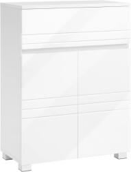 Brius Dulap de depozitare de podea pentru baie, cu sertar si usa dubla, polita reglabila, 60x30x80cm, alb (EZ-BBK140W01)