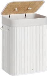 Brius Cos rufe bambus pliabil captuseala detasabila lavabila 72l, 40x30x60 cm, design natural, alb (EZ-LCB010W01)