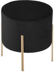 Brius Taburet rotund Atmosphera Ilyan, 34x40 cm, catifea si MDF, negru (JJ-157171A)