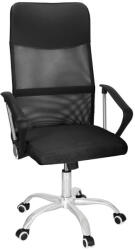 Sersimo Scaun birou reglabil, ergonomic, cu spatar din microplasa respirabila si baza metalica cromata, 117x58x60 cm, negru (HF-0033)