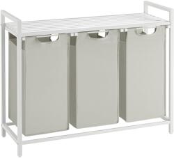Brius Cos de rufe, 3 compartimente, saci de rufe detasabili, raft, cadru metalic, 3x38L, 93x33x72 cm, alb (EZ-BLH301W01)