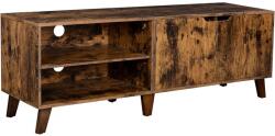 Brius Comoda tv 2 usi 2 rafturi deschise stil industrial pal otel, 40x140x50 cm, depozitare, maro rustic (EZ-LTV027X01) Comoda