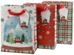 ARTEBENE ajándéktasak (18x25x8 cm ) piros autós hógömb (206297) karácsonyi (5) (206298)