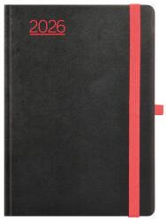 TopTimer Határidőnapló 2026, N021 A5 (Napi beoszt. ) FEKETE-PIROS (26T021N-002)