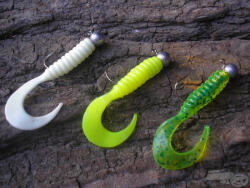 Mann'S Twister Gumihal N°5 12, 7cm 5db csomagban (88001-541) CHYFT-Fluo fej, sárga farok