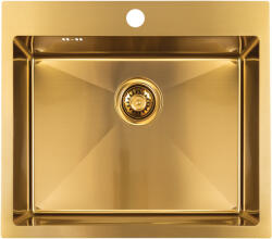 Laveo MALAWI arany színű beépíthető inox mosogató szifonnal, 50x58x20 cm (SLM_G10T) - mosibolt