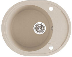 Laveo DAFNE egykör mini csepptálcás bézs mosogató dugókiemelős helytakarékos szifonnal (SRD_483T)