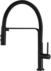 Laveo SILUETTO rugalmas tömlős zuhanyváltós matt fekete csaptelep (BQU_B78D)