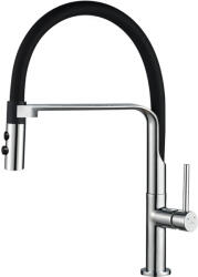 Laveo SILUETTO rugalmas tömlős zuhanyváltós króm / matt fekete csaptelep (BQU_778D) - mosibolt