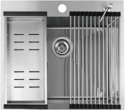 Laveo MALAWI inox beépíthető mosogató szifonnal, rollmat csepegtetővel, gyümölcsmosóval, mos. szer adagolóval, 50x58x20 cm (SLMA_010D)