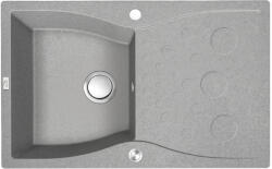 Laveo MOLOKIN szürke gránit mosogató dugókiemelős szifonnal, 80x50cm (SPO_511T)
