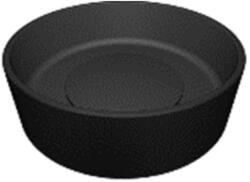 Laveo PERL kerek gránit mosdó gránit click-clack leeresztővel, fekete