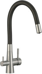 Laveo RIVECO rugalmas tömlős króm csaptelep víztisztító csatlakozással