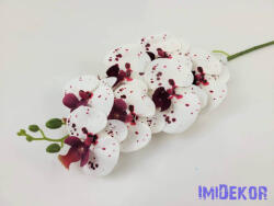  Gumis orchidea 7 fejes ág 77 cm - Fehér-Pöttyös