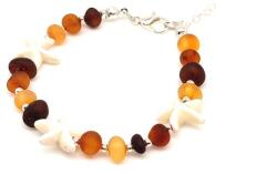 R. M. ékszer Borostyán kapcsos vegyes tengeri csillag karkötő (023711)