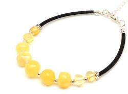 R. M. ékszer Borostyán kerekített sárga karkötő (023715)