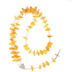 R. M. ékszer Borostyán sárga splitter rózsafüzér (023676)