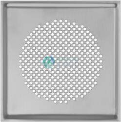 Zehnder - Formatervezett, négyzet takarórácsok elszívott levegőhöz Szűrővel, DN 125 csatlakozás, 160 x 160 mm, CLRF/TVA-hoz. Használható falba és mennyezetbe. Venezia nemesacél (nem használható padlórácsként)