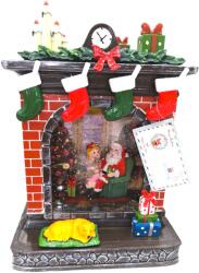  Karácsonyi hógömb LED-del, zenével és kandalló dizájnnal - 18×9, 5×26 cm (1243797)