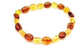 R. M. ékszer Borostyán sárga barna pebble karkötő 7-9x5-7mm (023693)