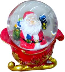  Hógömb piros szánnal 6cm - karácsonyi dekoráció (1241627)