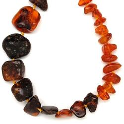 R. M. ékszer Borostyán splitter növekvő barna dobcsiszolat lánc 50cm (023658)