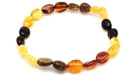 R. M. ékszer Borostyán vegyes pebble karkötő 7-9x5-7mm (023692)