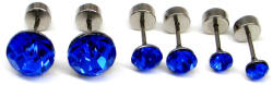 Trium Shine fülbevaló szett - sapphire (bepattintós) 8 mm, 5 mm, 4 mm (2025100619)