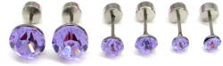 Trium Shine fülbevaló szett - violet (bepattintós) 8 mm, 5 mm, 4 mm (2025100617)