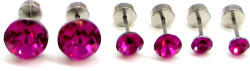 Trium Shine fülbevaló szett - fuchsia (bepattintós) 8 mm, 5 mm, 4 mm (2025061012)