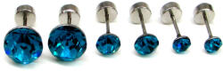 Trium Shine fülbevaló szett - blue zircon (bepattintós) 8 mm, 5 mm, 4 mm (2025100618)