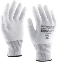 ROCK SAFETY Poliészter szerelőkesztyű PU ujjvégmártással, gazdaságos változat (BUTTERFLY-ECO)