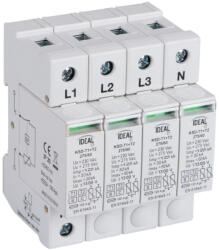  Ideal TS 230/400V AC TH35 4P T1+T2 60kA moduláris túlfeszültség korlátozó - 4 pólusú T1+T2 típusú, DIN sínre szerelhető, 5 év garancia (23920)