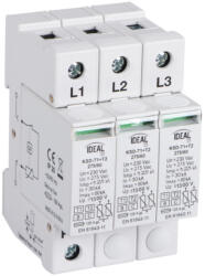  Ideal TS 230/400V AC TH35 3P T1+T2 60kA moduláris túlfeszültség korlátozó - 3 pólusú T1+T2 típusú, DIN sínre szerelhető, 5 év garancia (23921)