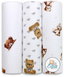 EGA Bio-muszlin textilpelenka 3db-os Teddy
