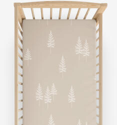 Goldea gyermek körgumis pamut lepedő kiságyba - északi fenyők 70 x 140 cm