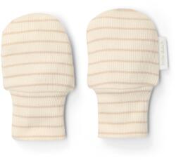 Little Dutch Manusi din bumbac organic pentru bebelusi - Soft Beige Stripe - Newborn Naturals - Little Dutch