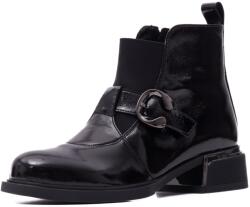 KARISMA Botine dama din piele naturala lacuita, Karisma 7QXS70015B 01-L, negru