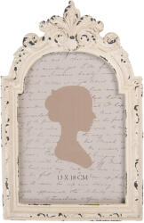 Clayre & Eef Rama foto masa, polirasina alb vintage 16x2x25 cm / 13x18 cm (2F1244)