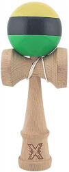 Flippy Kendama X Originala, Profesionala, Flippy, Super Sticky din Lemn, 18 cm, Galben Negru Verde (teo-163979)