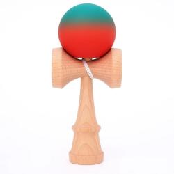 Flippy Kendama X Originala, Profesionala, Flippy, din Lemn, Rubber Grip, 18 cm, Rosu Verde (teo-161620)