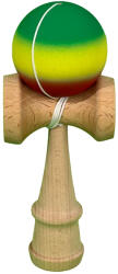 Flippy Jucarie Interactiva Kendama Profesionala, Flippy, din Lemn, 18 cm, Joc de Indemanare pentru Copii si Adulti, Gradient Verde Galben Rosu (teo-162277)