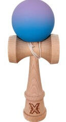 Flippy Kendama X Originala, Profesionala, Flippy, din Lemn, Rubber Grip, 18 cm, Gradient Violet Albastru (teo-161794)