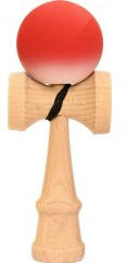 Flippy Kendama X Originala, Profesionala, Flippy, din Lemn, Rubber Grip, 18 cm, Rosu Alb (teo-161792)