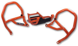 RDMOTO Kit protecții motor RDmoto - KTM 690 Enduro R / Husqvarna 701 Enduro / 701 Supermoto 2019-2023 - Orange (crash bar complet + scut de protecție) (CF124O)