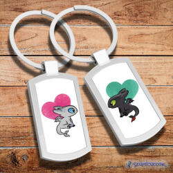 Time4Gift Sárkány szerelem páros fém kulcstartó (2db)