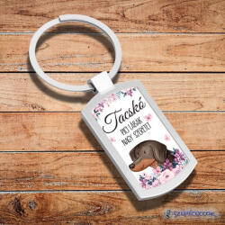 Time4Gift Jó nagy szeretet- Tacskó fém kulcstartó